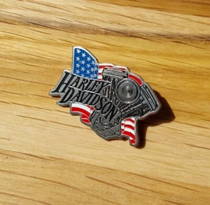 Pin’s Harley Davidson Motor U.s Flag Drapeau - Imagen 1 de 4