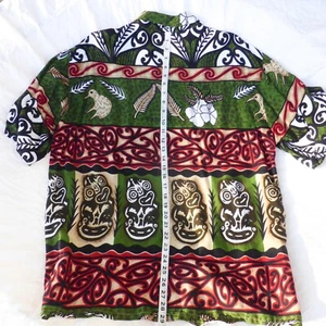 Mens Medium Hawaiian Shirt Beach Kiwi theme Maori Tiki Custom made - Picture 1 of 6