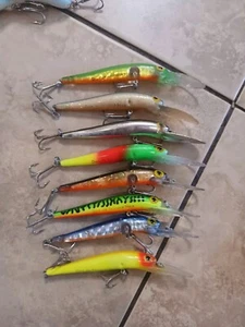 Lot Of 8 Storm Pre Rapala Deep Jr Thunderstick Fishing Lures DJ-Series - Picture 1 of 5