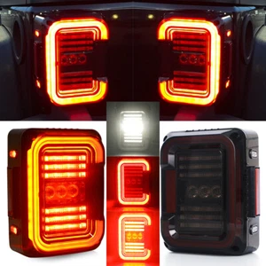 2PC LED Tail Lights Brake/Reverse/Turn Signal Lamps For Jeep Wrangler JK 07-2018 - Picture 1 of 11