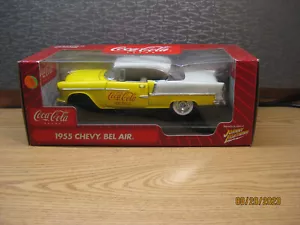1/18 1955 CHEVROLET BEL AIR ,WHITE/YELLOW , "COCA COLA", #51001 - Picture 1 of 23