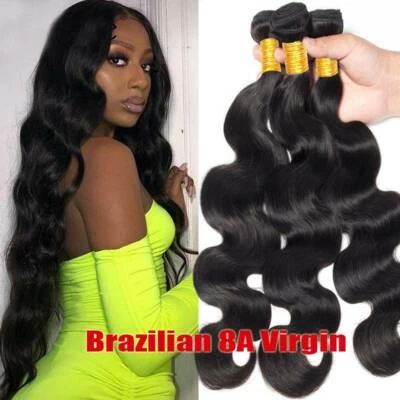 Trama de tejido de extensión de cabello humano 100 % virgen 100 % onda corporal brasileña grado 8A 4 PAQUETES Foto 1 de 4
