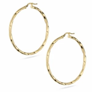 Yellow Gold Earrings 18 Carat Circle Ladies Womens - Picture 1 of 1