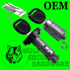 GM Ignition Key Switch Lock Cylinder Tumbler Barrel & Single Door Set 2 GM Keys - Bild 1 von 2