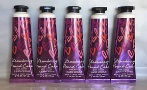 NEW Lot Of 5 Bath & Body Works STRAWBERRY POUND CAKE Shea Butter Hand Cream - Picture 1 of 1