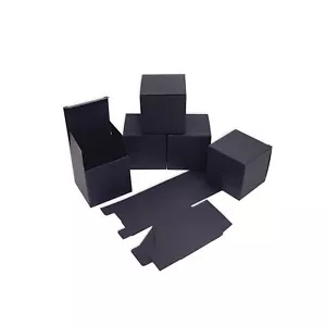 12 Faltschachteln schwarz7x7x7cm Gastgeschenk Hochzeit Würfelbox Adventskalender - Bild 1 von 3