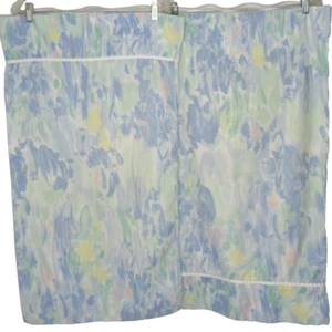 Laura Ashley 2 Queen Pillowcases Watercolor Blue Yellow Green Pink 1 Pair USA - Picture 1 of 10