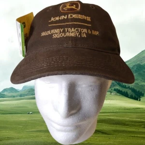 Neu! Neu mit Etikett John Deere Truckermütze braun Druckknopflasche - Sigourney, Iowa - Einheitsgröße - Bild 1 von 12