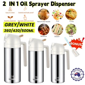 2 in 1 Olive Dispenser Oil Sprayer Cooking Spray Bottle BBQ Kitchen Tool Baking - Picture 1 of 18