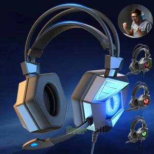 Gamer Gaming LED Audifonos Auriculares para PC Con Microfono para Hombres Mujer - Picture 1 of 61