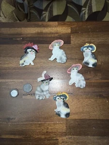 Lot of Vintage Refrigerator Magnets Cats with Fancy Hats 2005 MSR Imports - Picture 1 of 4