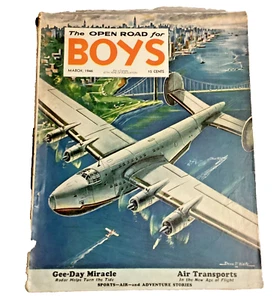 March 1946 Open Road For Boys Magazine Air Transports Vtg Ads RARE - Picture 1 of 7