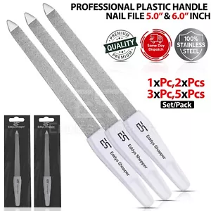 Small Metal Nail File 5" 6" Diamond Dusted Coarse Nail Files Manicure Pedicure - Picture 1 of 12