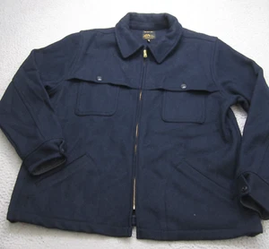 LL Bean Jacket Mens 2XL Blue Wool Navy Stag 1965 Archive Cruiser Coat Full Zip - Picture 1 of 11
