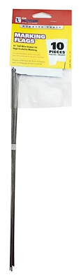 Marking Stake Flag, White, 15-In., 10-Pk. - Image 1 of 1