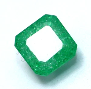 6.30 Ct Natural Asscher Cut Colombian Green Emerald Certified Loose Gemstone - Picture 1 of 5