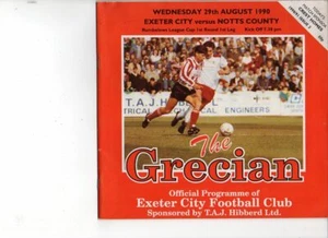 Exeter City v Notts County 1990/91 League Cup 1st Round 1st Leg - Picture 1 of 1