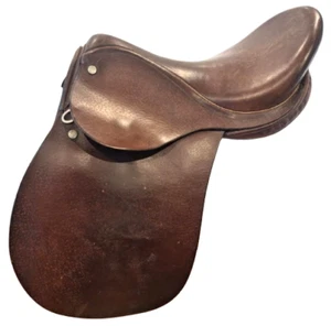 14 inch E. Jeffries fabulous wide fit brown leather saddle in superb condition. - Picture 1 of 9