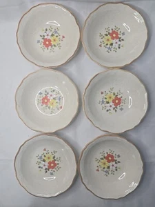 Vintage 1960's Salem Stoneware Bowls set of 6 Floral - Picture 1 of 16
