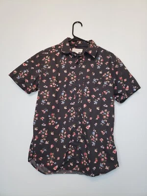 Aeropostale Hombre Talla S Botón Delantero Manga Corta Multicolor Floral 100% Algodón Foto 1 de 4