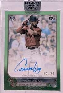 CONNOR WONG 2022 TOPPS CLEARLY AUTHENTIC GREEN RC AUTO /99 BOSTON RED SOX - Picture 1 of 2