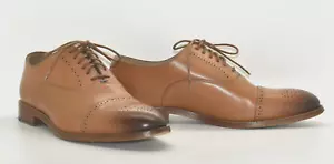 C0 Auth PAUL SMITH Burnished Tan Leather Cap Toe Dress Oxfords Size 8 US 9 EU 42 - Picture 1 of 7