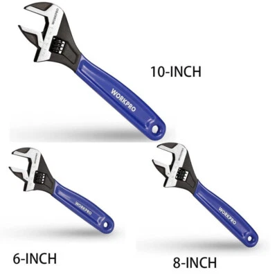 6"/8"/10" Adjustable Wrench Wide Jaw Black Oxide Wrench Metric SAE Scales Wrench - Image 1 of 4