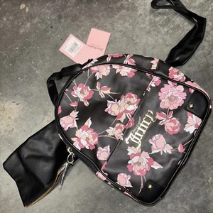 Juicy Couture Mini Rucksack Tasche schwarz Blumen Hibiskus - Bild 1 von 8
