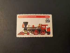 McQueen's Jupiter American Steam Train Railroad Locomotive Nuovo 29c Timbro - Foto 1 di 5
