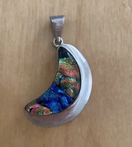 Vintage 925 Sterling Silber Multicolor Ammonit Anhänger 6,9 Gramm - Bild 1 von 3