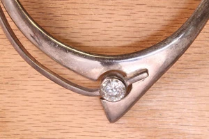 Collana Vintage Taxco Mexico ALICIA Argento Sterling Cerniera Zirconi Rigidi X245B - Foto 1 di 4