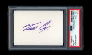 TED COX SIGNED MINT CUT PSA/DNA AUTOGRAPHED CLEVELAND INDIANS SEATTLE MARINERS - Picture 1 of 1