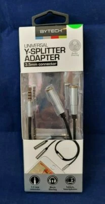 BYTECH UNIVERSAL Y-SPLITTER ADAPTER 3.5mm Connector- Silver (5413-5433) - Image 1 of 4