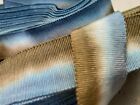 Vintage Cotton Rayon 1 1/4" Petersham Ribbon Tobacco Blue 1yd Made in France