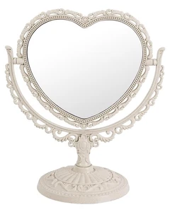 7 Inch Vintage Heart Mirror - Elegant Desk Makeup Mirror with Double Sided 36... - Picture 1 of 7