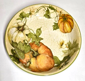 Pier 1 Harvest Garden Fall Thanksgiving Pumpkin Large Salad / Serving Bowl 9.25" - Picture 1 of 11