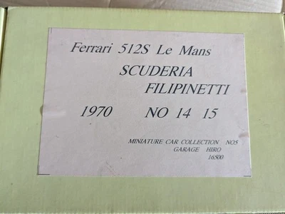 GARAGE HIRO FERRARI 512 S 1970 SCUDERIA FILIPPINETTI 24 H. LE MANS 1/24 VINTAGE - Immagine 1 di 4