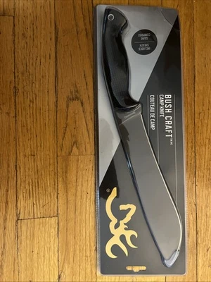 Cuchillo Browning Bush Craft Camp de acero inoxidable con funda negro Foto 1 de 2