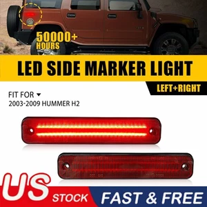 Red Lens Led Red Rear Side Marker Light For Hummer H2 2003-2009 Base Crew Cab 4D - Picture 1 of 12