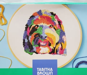 Tabitha Brown "Blacky the Dog" Embroidery Kit With Hoop Size 8" - Picture 1 of 3