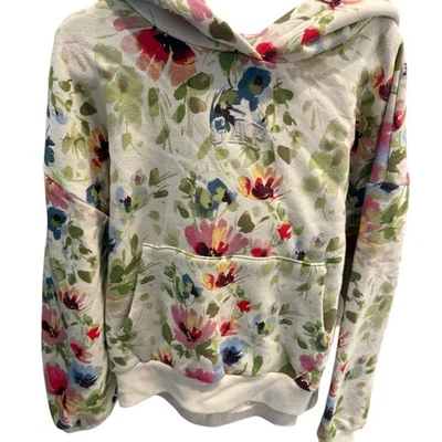 Sudadera con capucha y etiquetas estampado floral para niñas S-10 Foto 1 de 4
