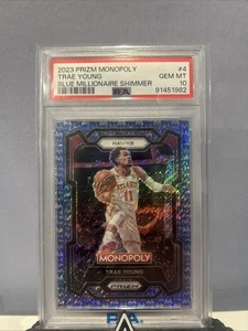 Prizm Monopoly Trae Young 2023/10 Blue Millionaire Shimmer PSA 10 - Imagen 1 de 2