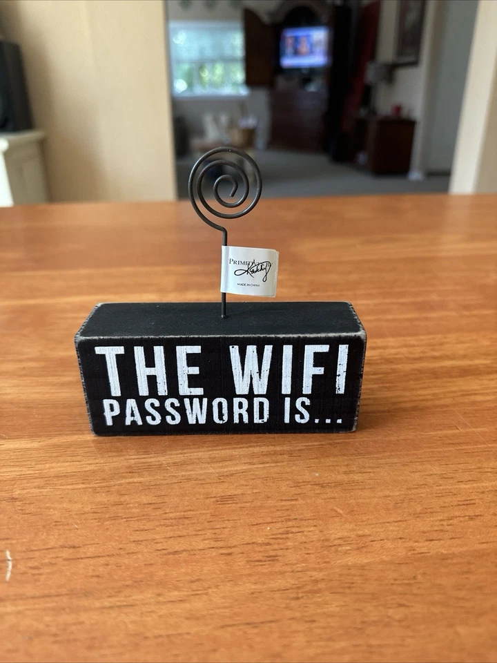 New “The WiFi Password Is “ Photo Block Wood Sign. 4.5” X 2” - Image 1 of 3
