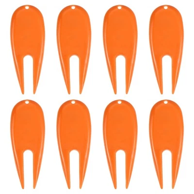 Golf Divot Tool, 8 Pack Plastic Golf Repair Tool Ball Marker for Golfer, Orange - Image 1 of 4