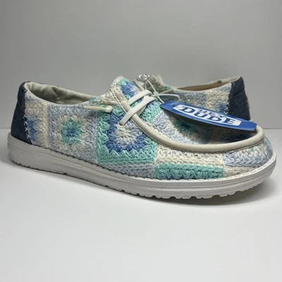 Zapatos sin cordones Hey Dude Wendy Cottage de ganchillo para mujer 11 azul bahía multi abuela Foto 1 de 4