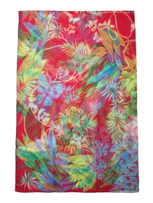 Chopard Animal Mundo Fucsia / Verde Orgánico Gasa de Seda Mujer Chal 95005-0474 - Imagen 1 de 2