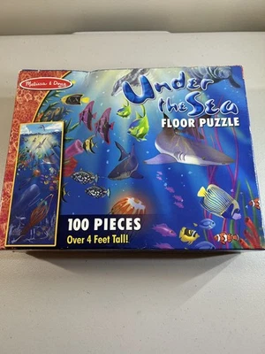 Rompecabezas de piso Melissa & Doug 100 piezas fácil de limpiar 4+ pies de altura - BAJO EL MAR Foto 1 de 4