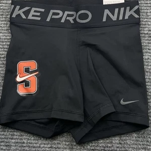 Nike Pro Syracuse University Team Women’s XS Workout Shorts Black/Orange NWT - Picture 1 of 5