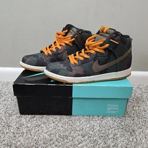 Größe 10,5 - Nike Dunk High SB Fiveoneo Black/Olive Khaki-Sunset 646552-037 - Bild 1 von 14
