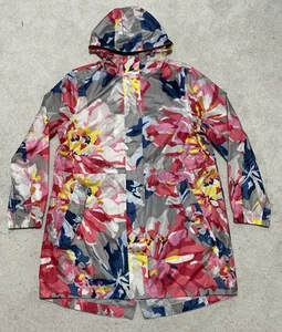 Joules Impermeabile Donna Taglia 12 Giusto Come Pioggia Collezione Giacca con Cappuccio Floreale - Foto 1 di 17